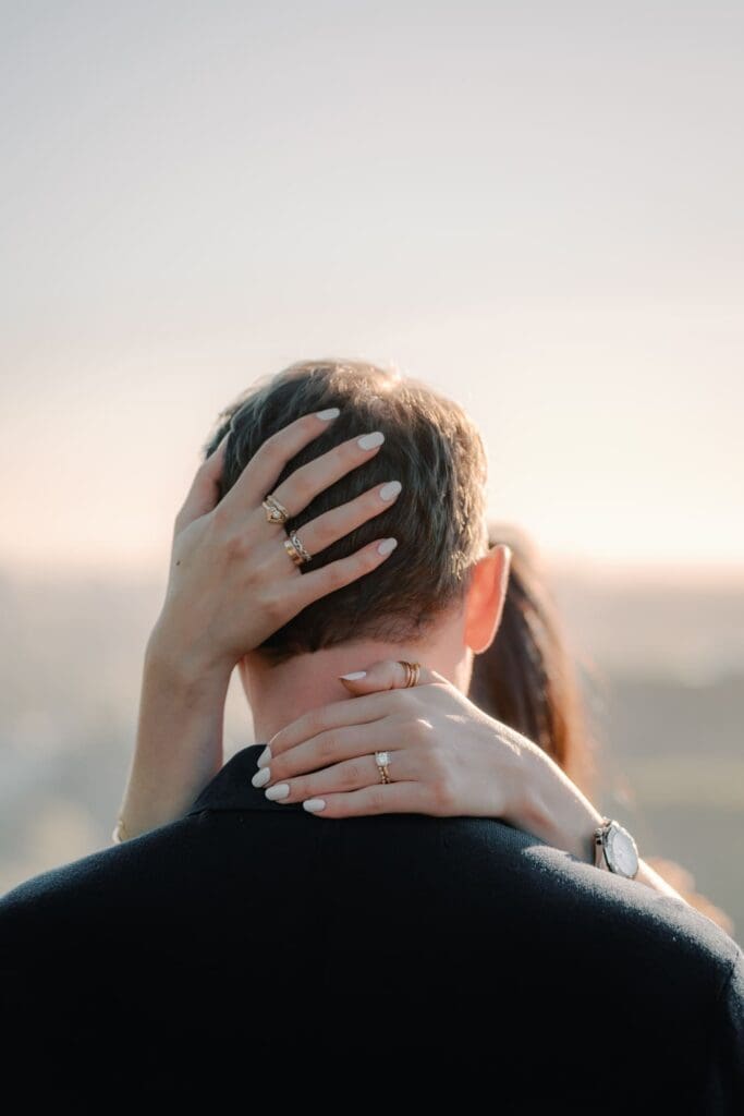 Detail shots of couple during Beverly Hills engagement session